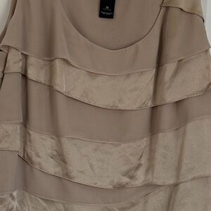 White House Black Market Taupe Layered Tank Top